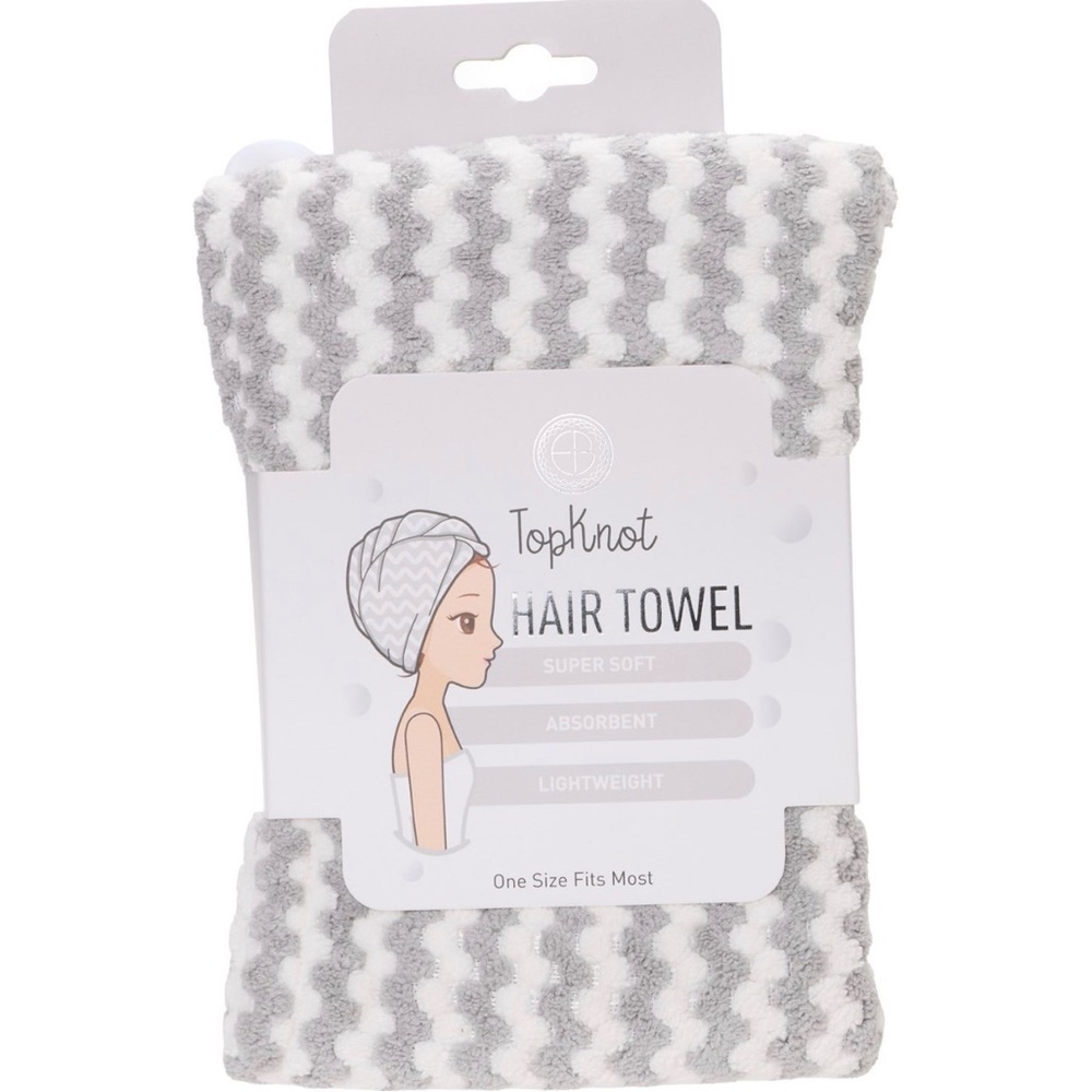 Set of 2 Extra Large Hair Towels - Pink & Gray NWT - Picture 2 of 5